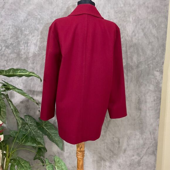 Pendleton Vintage Wool Pea Coat ANCHOR BUTTONS Size 8 Lined Jacket maroon USA - Picture 3 of 12